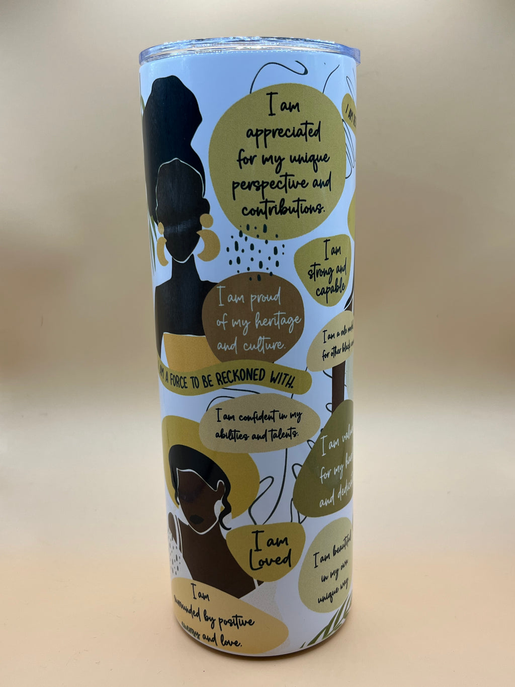 20oz Tumblers-Stainless steel with a lid and a metal straw.