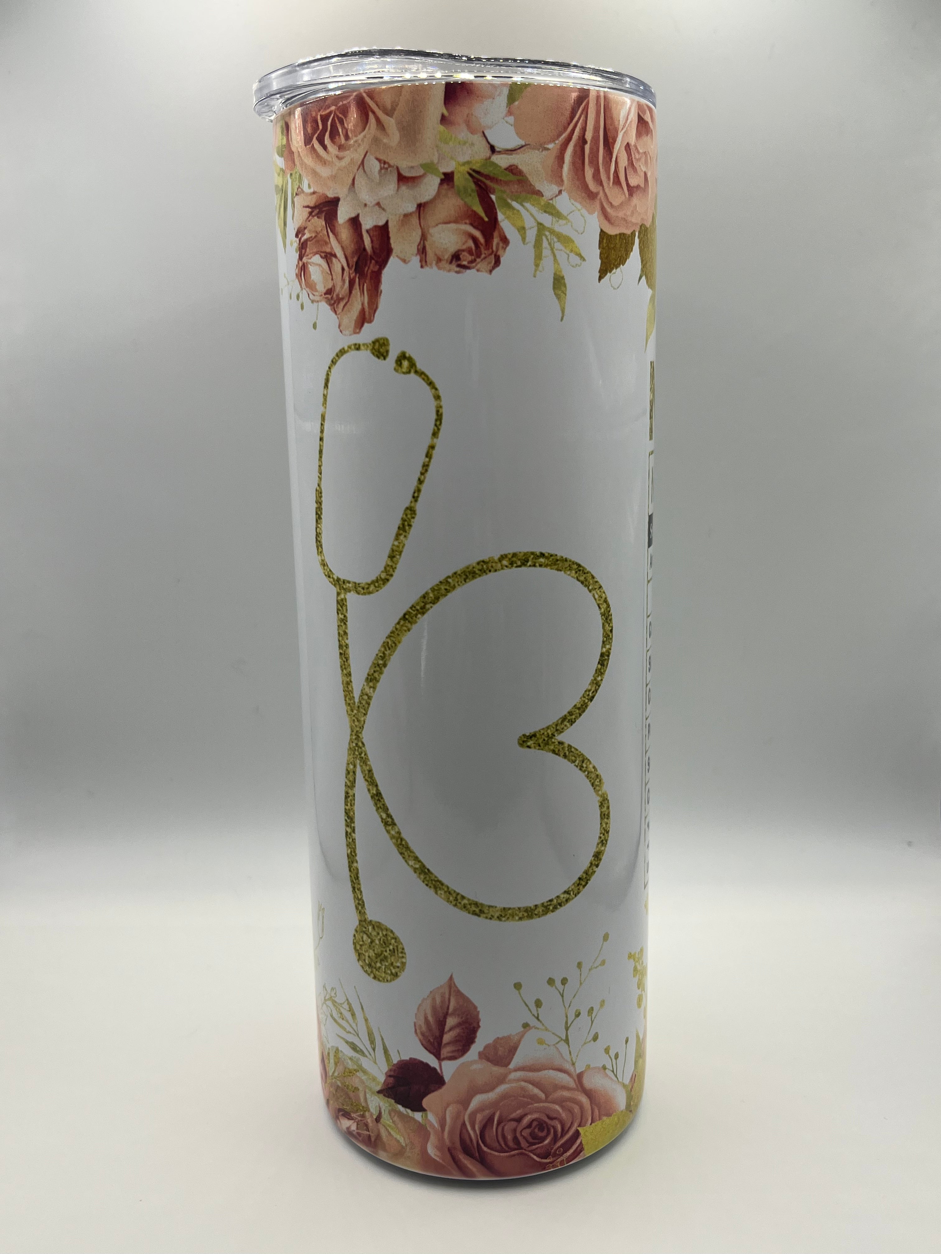 20oz Tumblers-Stainless steel with a lid and a metal straw.