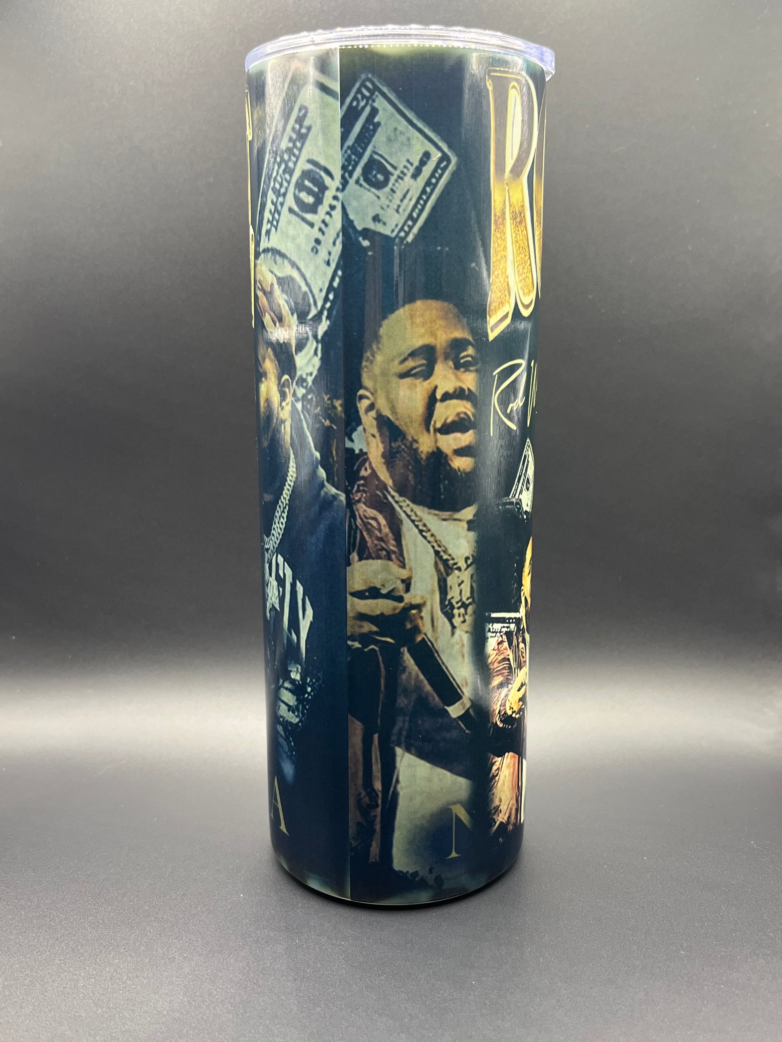 20oz Tumblers-Stainless steel with a lid and a metal straw.