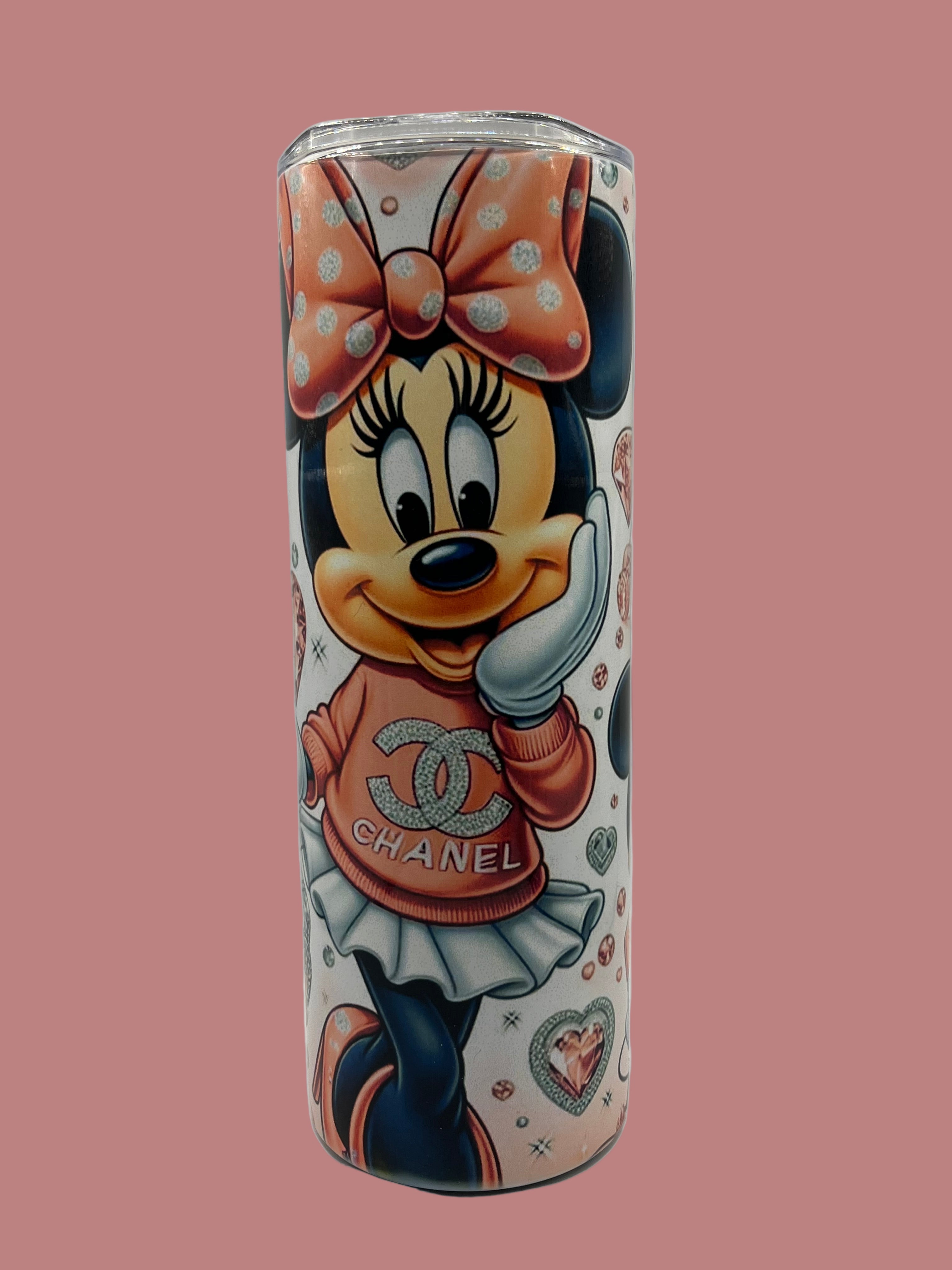 20oz Tumblers-Stainless steel with a lid and a metal straw.