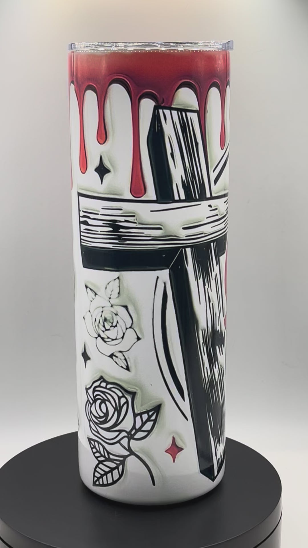 20oz Tumblers-Stainless steel with a lid and a metal straw.